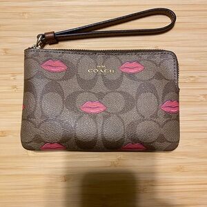 Coach Wristlet with pink lips